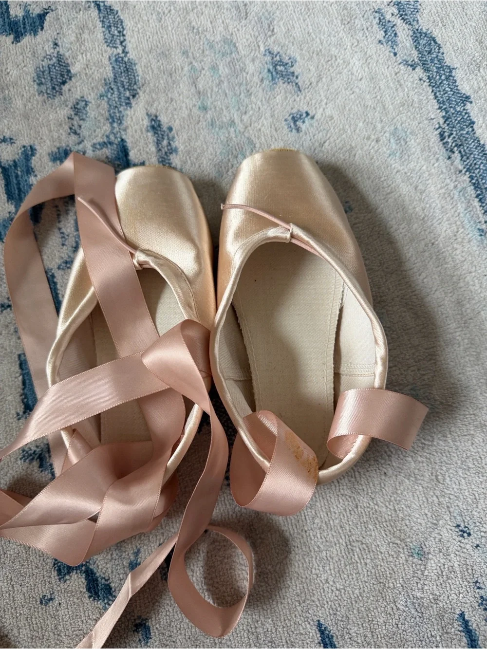 Children's Ballet Slippers in Blush with Yellow Accents - Unbranded